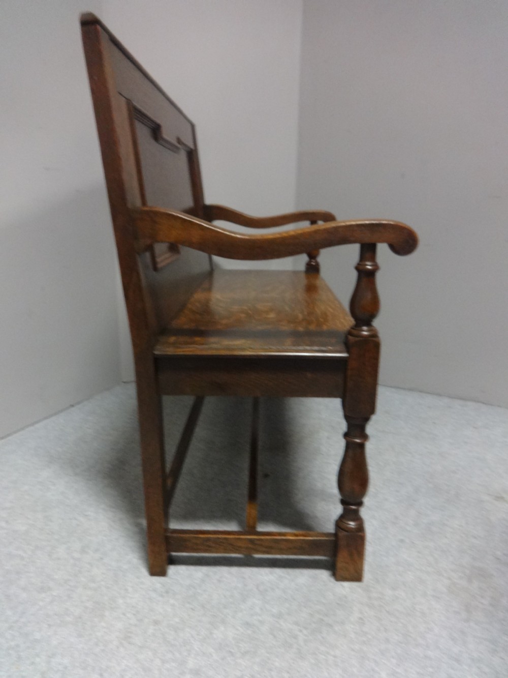 Very Good Quality Two Seater Oak Settle View III