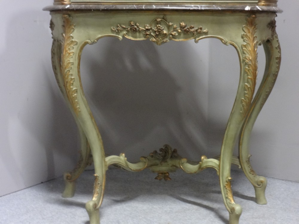 Very Pretty French Parcel Gilt and Painted Dressing Table View III