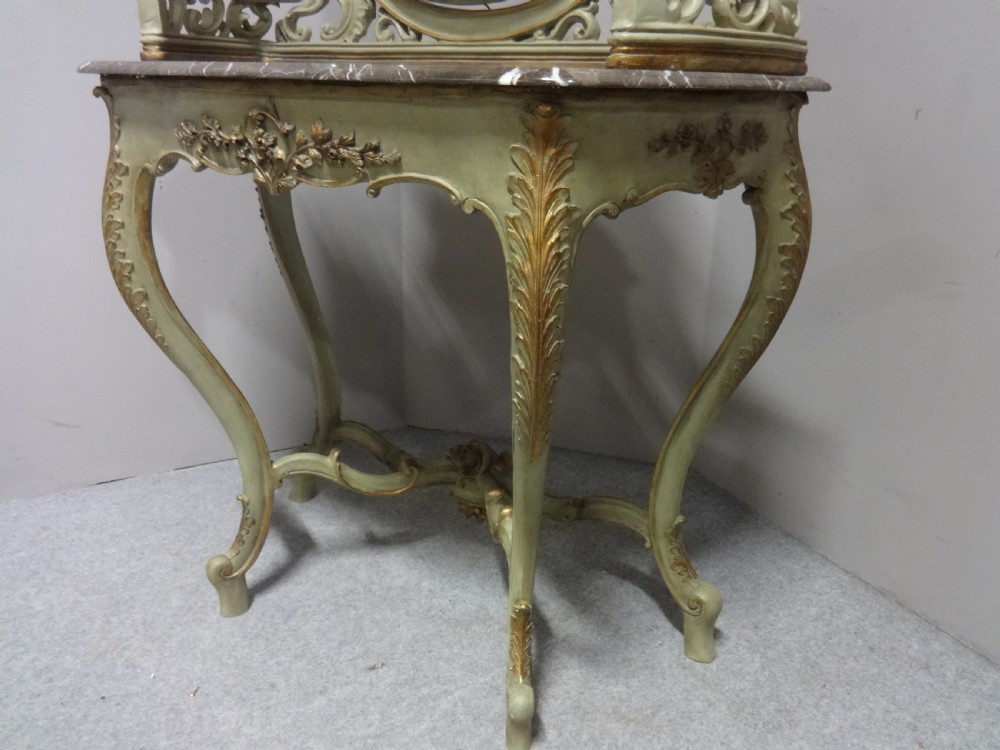 Very Pretty French Parcel Gilt and Painted Dressing Table View IV