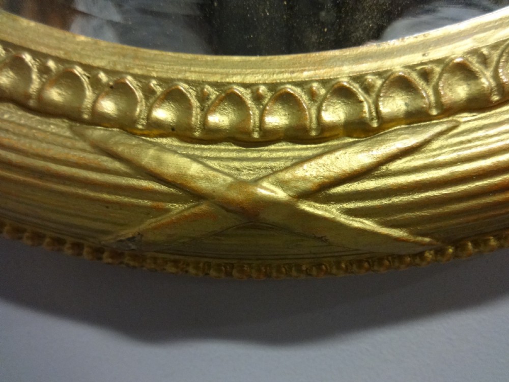 LARGE EARLY VICTORIAN OVAL GILT WALL MIRROR View II