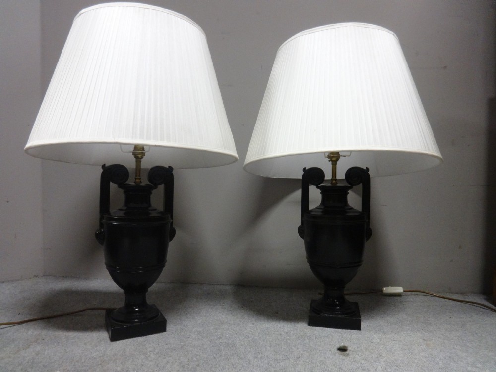 Fine Pair Laquered Table Lamps