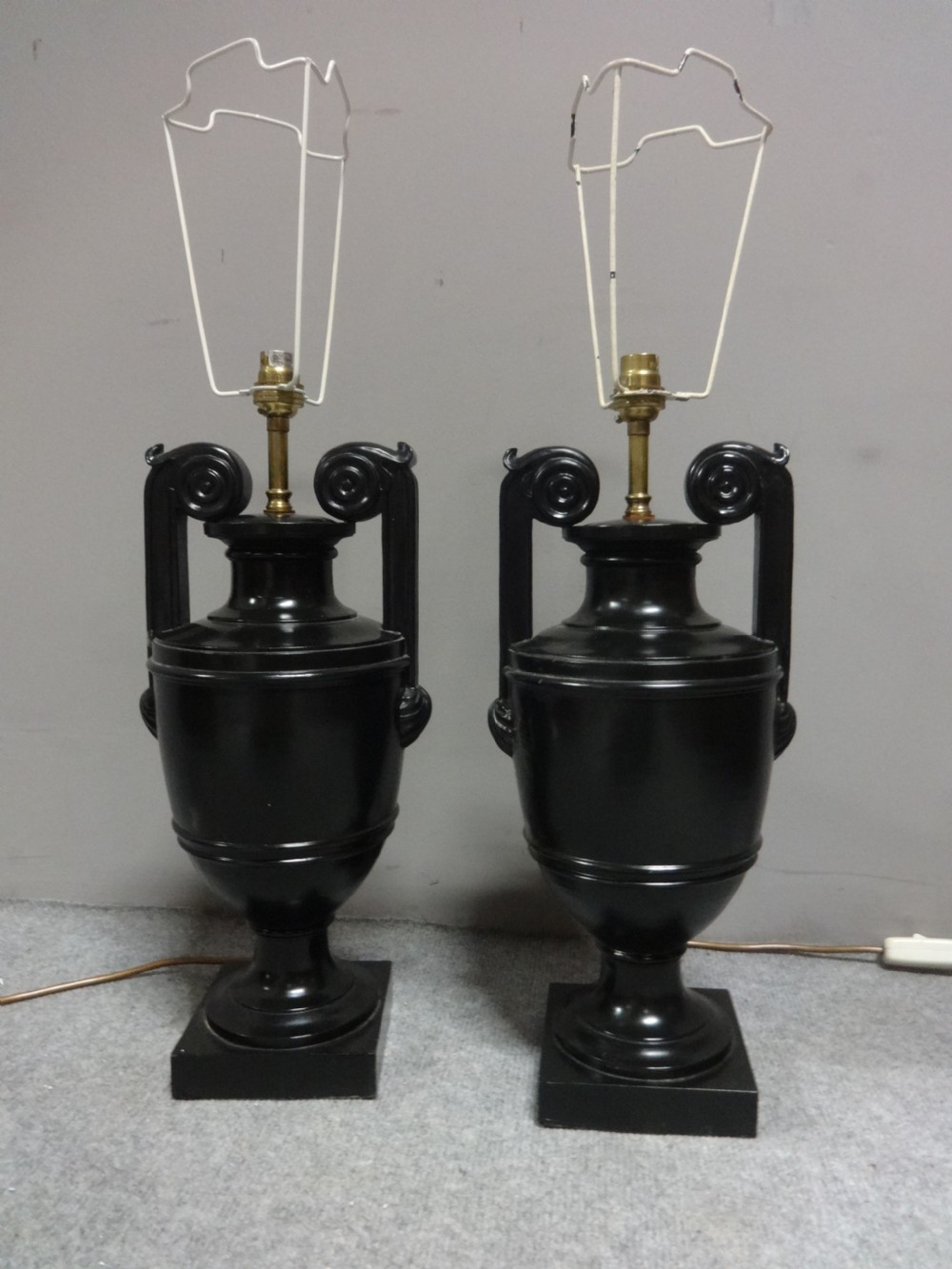 Fine Pair Laquered Table Lamps View II