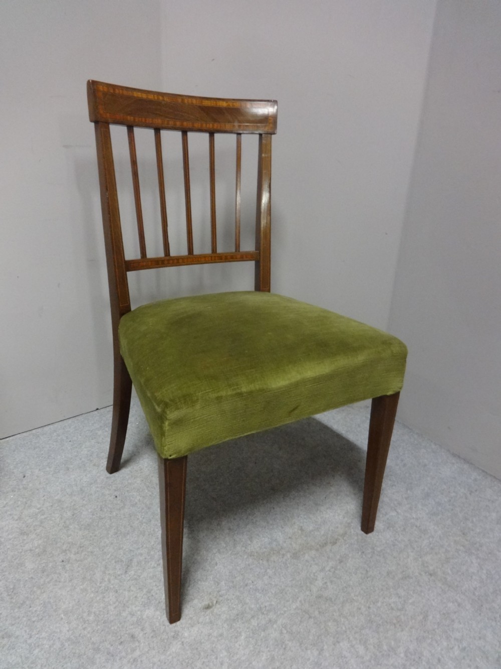 Good Set 8 Georgian Inlaid Dining Chairs View IV