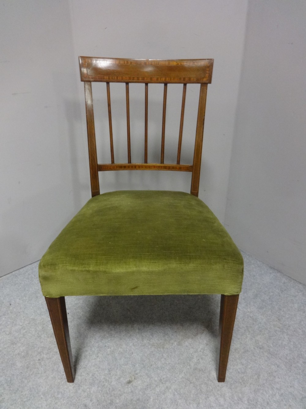 Good Set 8 Georgian Inlaid Dining Chairs View V