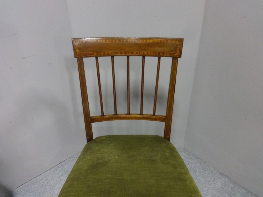 Good Set 8 Georgian Inlaid Dining Chairs View VI
