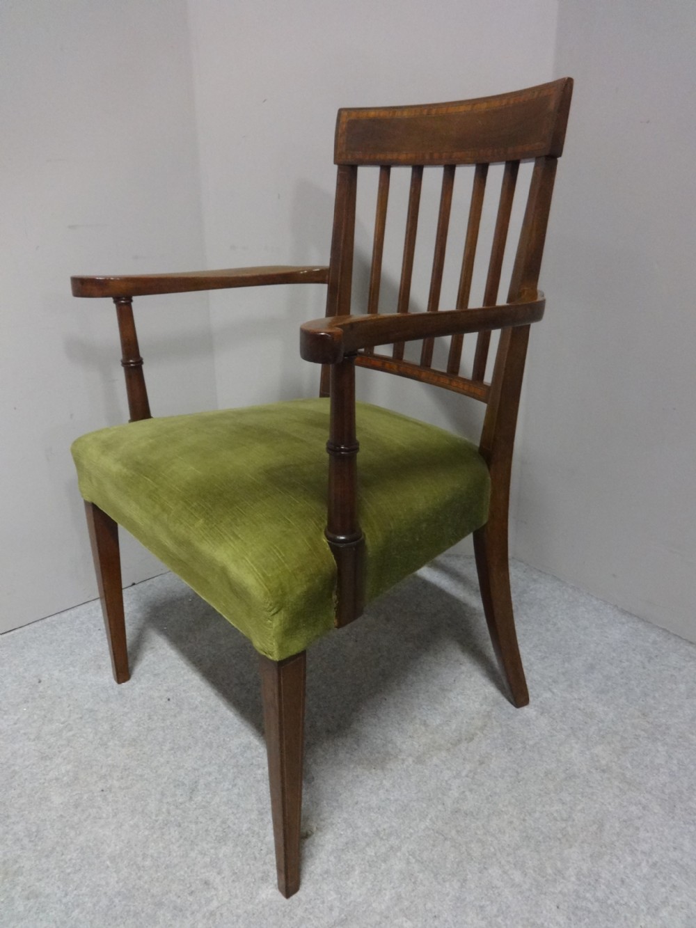 Good Set 8 Georgian Inlaid Dining Chairs View VII