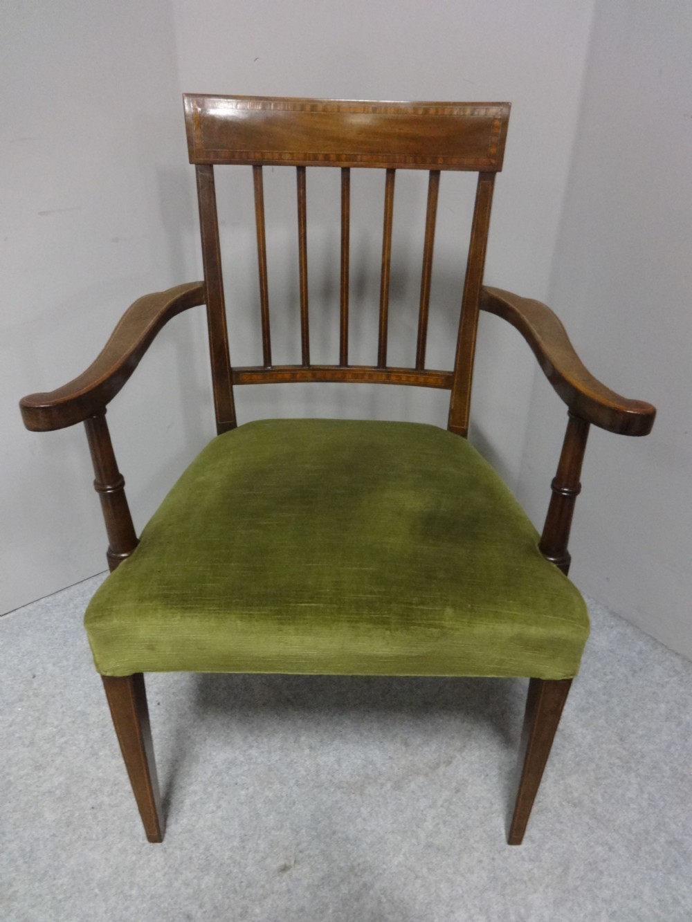 Good Set 8 Georgian Inlaid Dining Chairs View VIII
