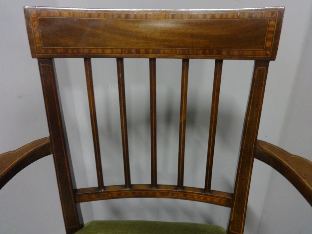 Good Set 8 Georgian Inlaid Dining Chairs View IX