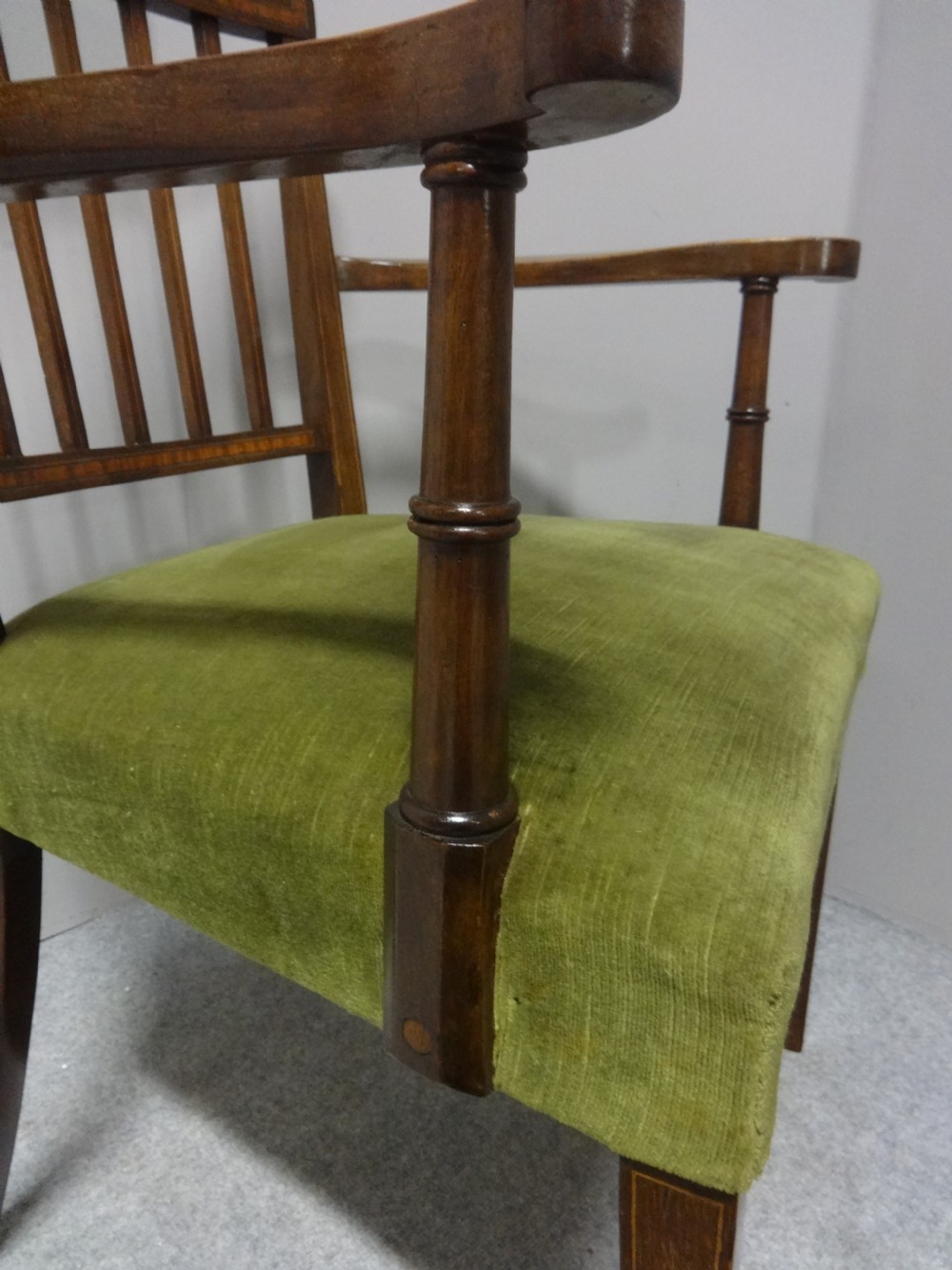 Good Set 8 Georgian Inlaid Dining Chairs View X