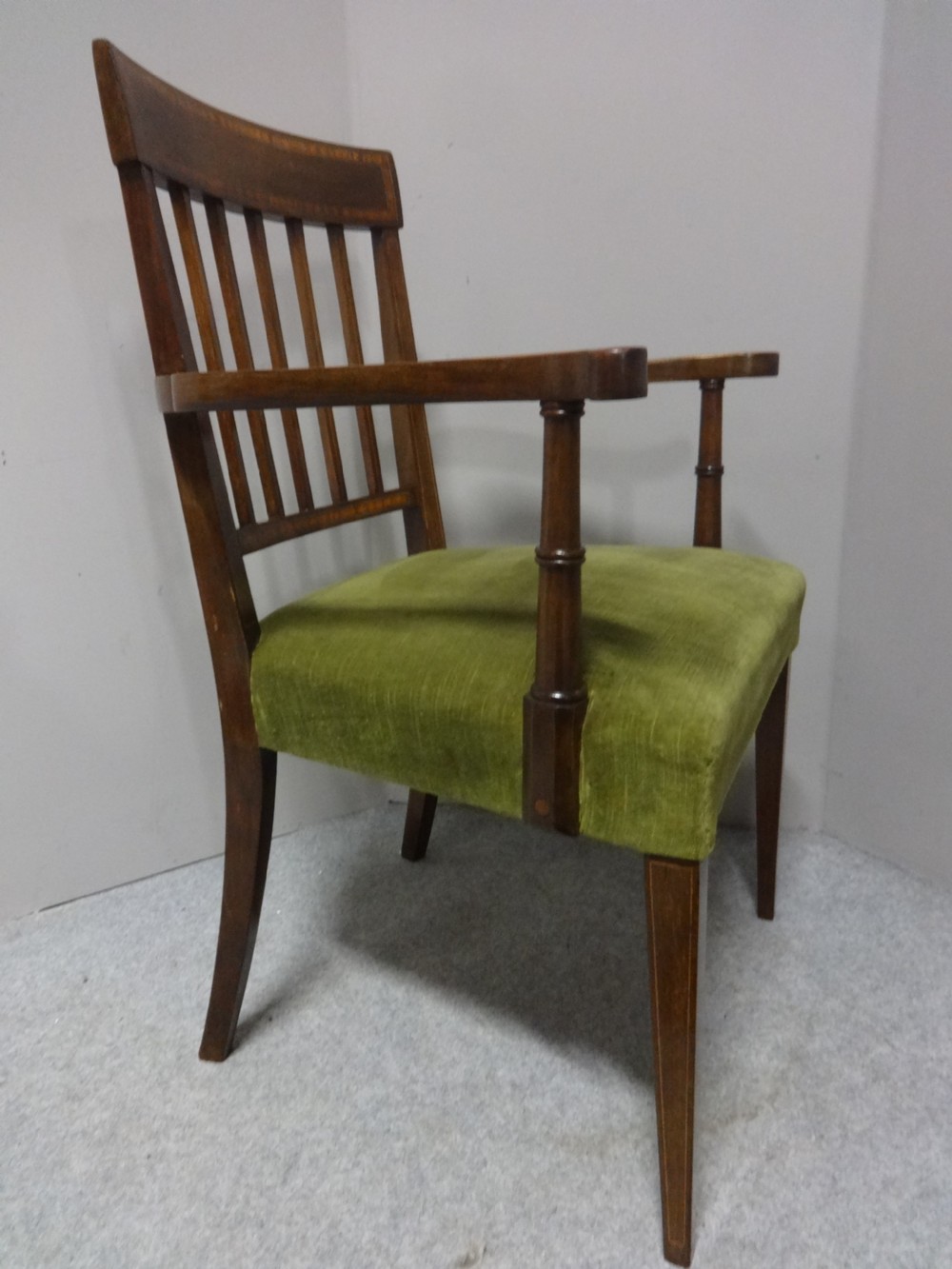Good Set 8 Georgian Inlaid Dining Chairs View XI