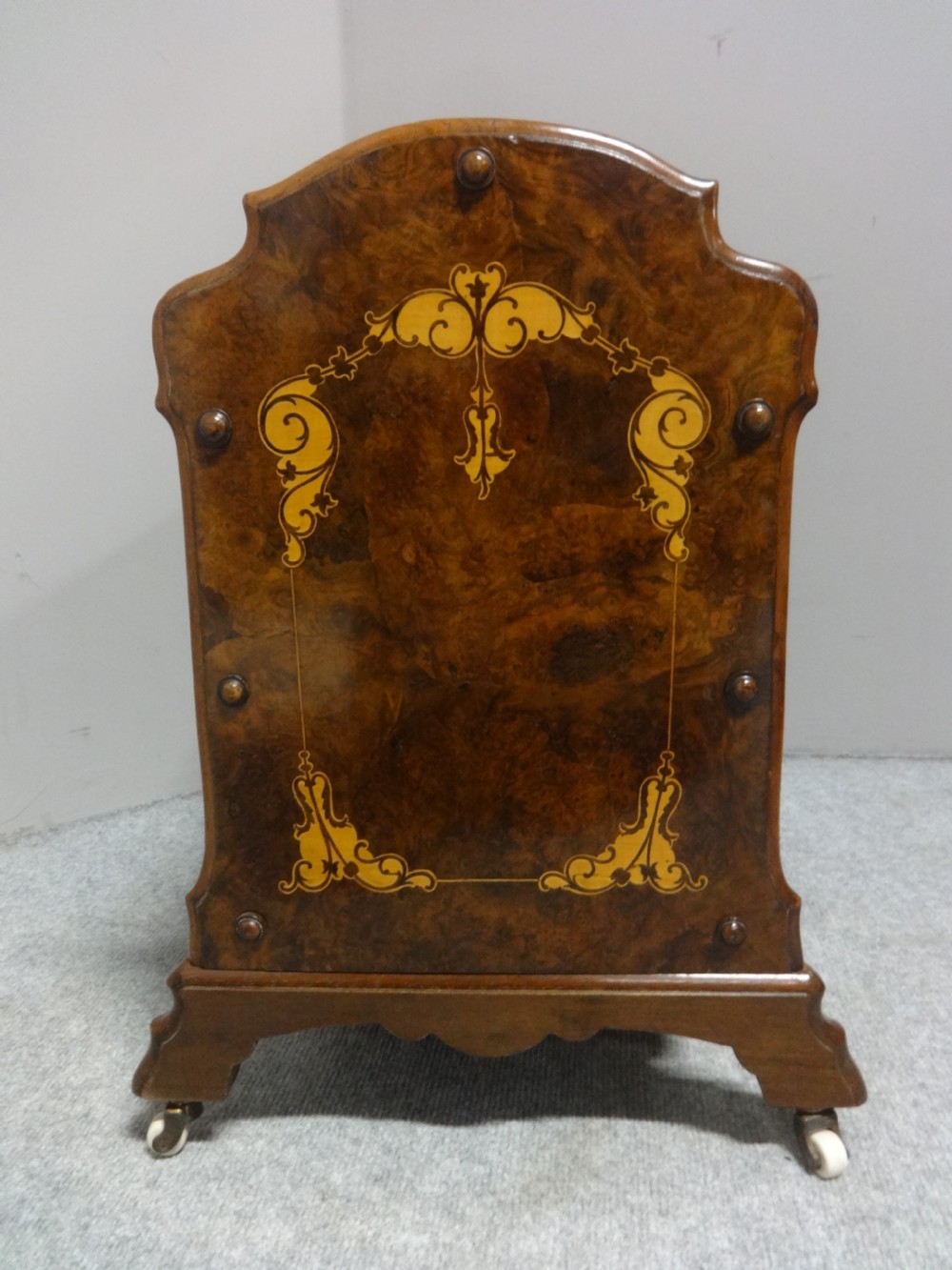 Superb Victorian Burr Walnut  Inlaid Canterbury View III