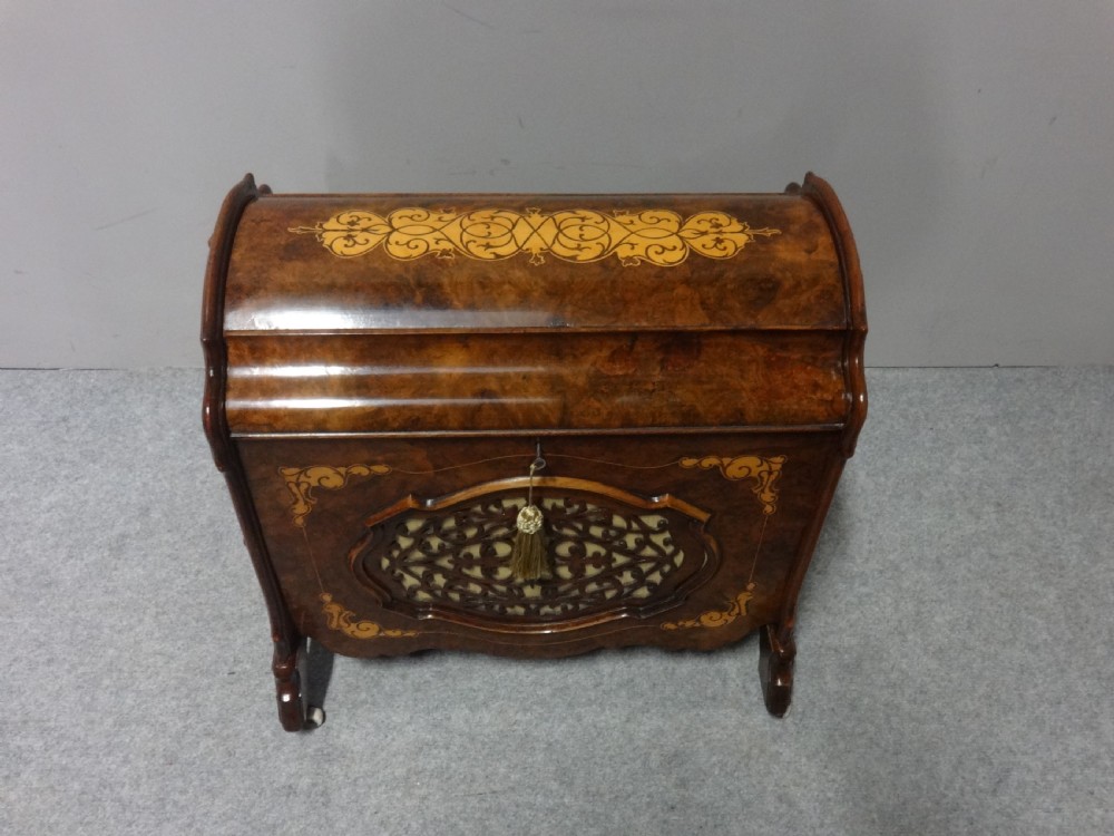 Superb Victorian Burr Walnut  Inlaid Canterbury View XI