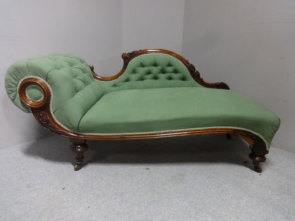 Wonderful Victorian Mahogany Chaise Lounge View III