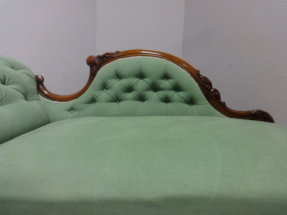 Wonderful Victorian Mahogany Chaise Lounge View VII