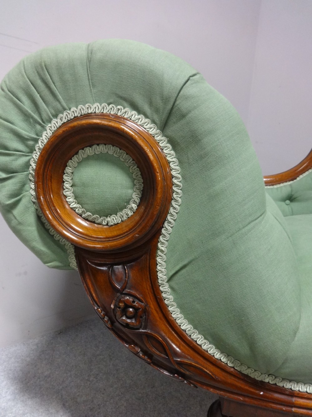 Wonderful Victorian Mahogany Chaise Lounge View VIII