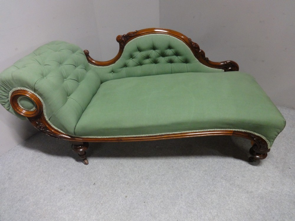 Wonderful Victorian Mahogany Chaise Lounge View XI