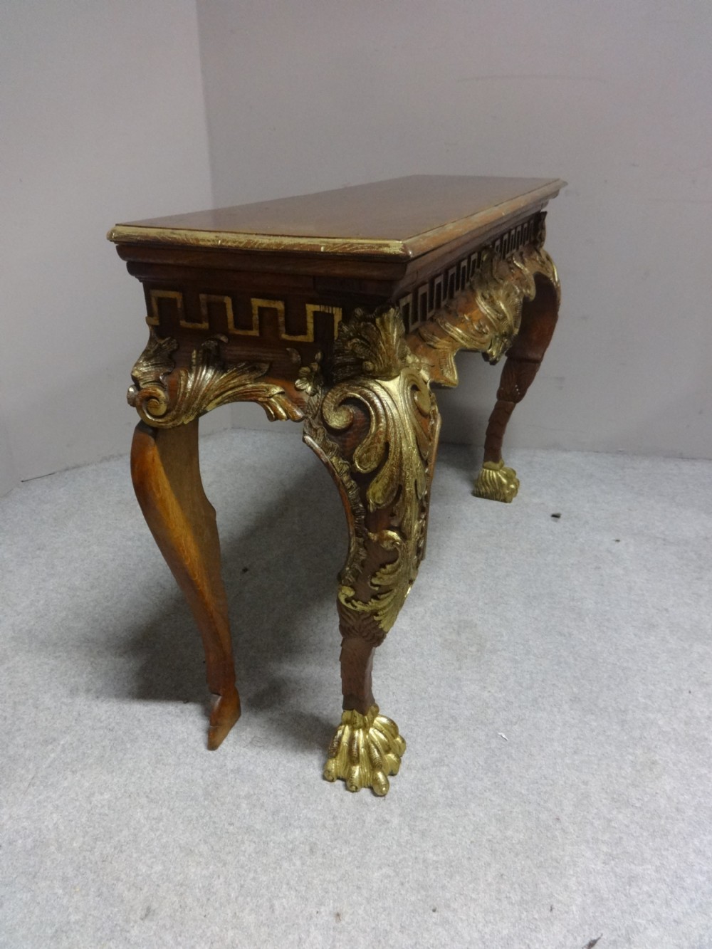 Lovely Oak and Parcel Gilt Console Table View IV