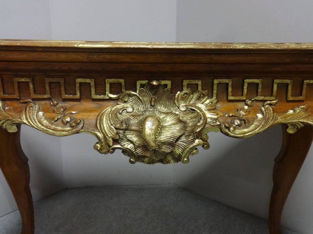 Lovely Oak and Parcel Gilt Console Table View VII