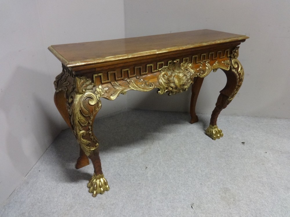 Lovely Oak and Parcel Gilt Console Table View XI