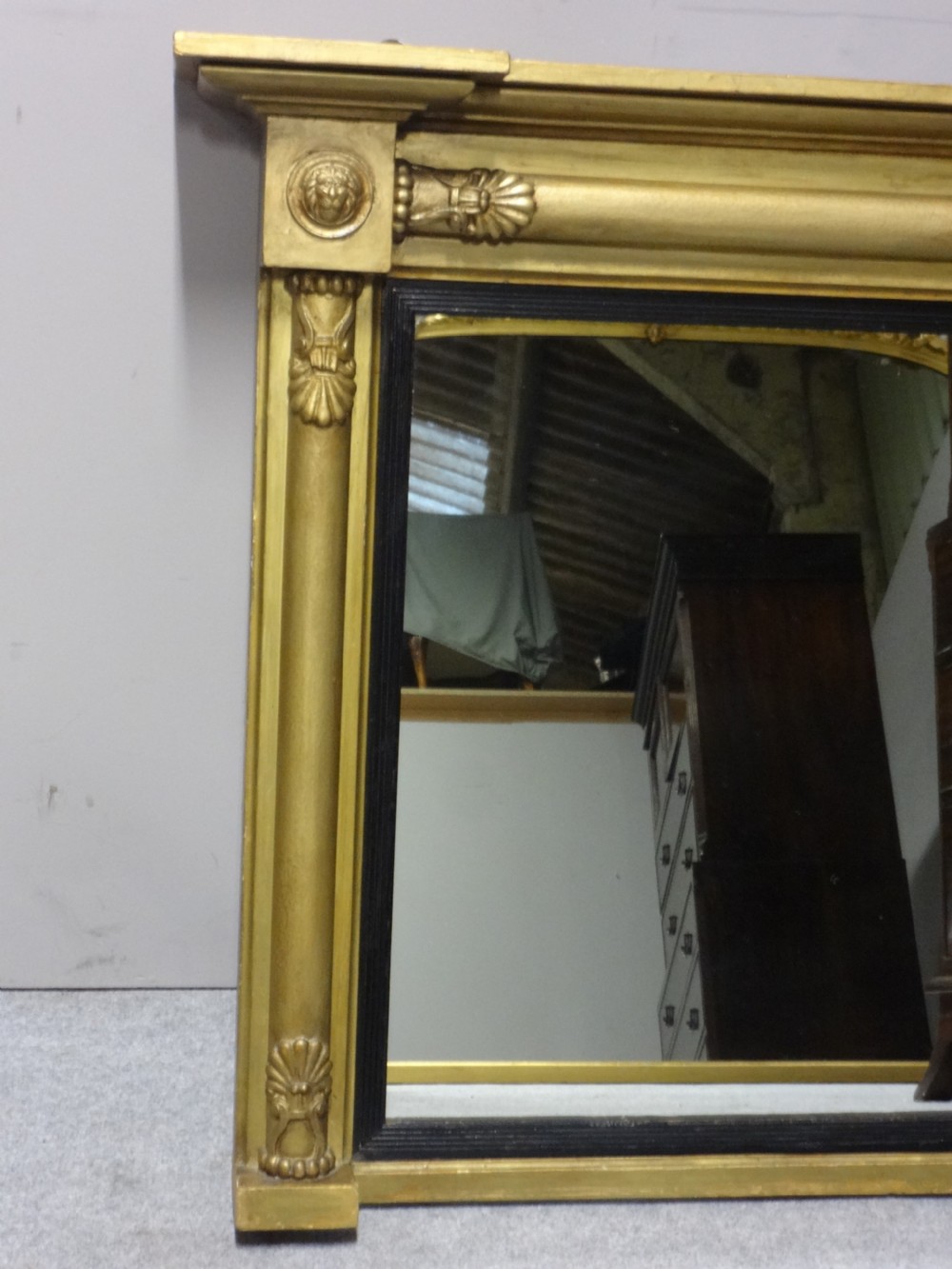English Regency Gilt Overmantle Mirror View III