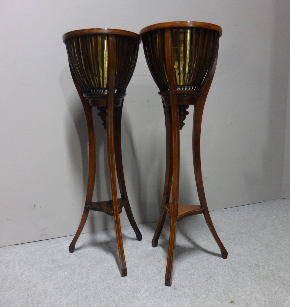 Good Pair Inlaid Mahogany Jardinere Planters View VII