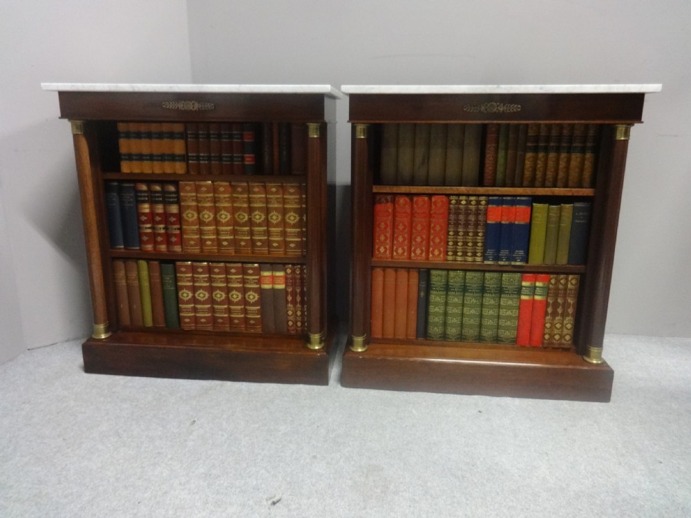 Good Pair Mahogany Adjustable Open Bookcases