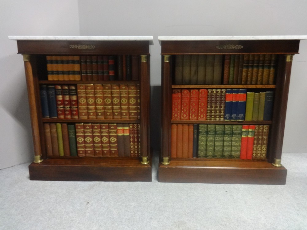 Good Pair Mahogany Adjustable Open Bookcases View II