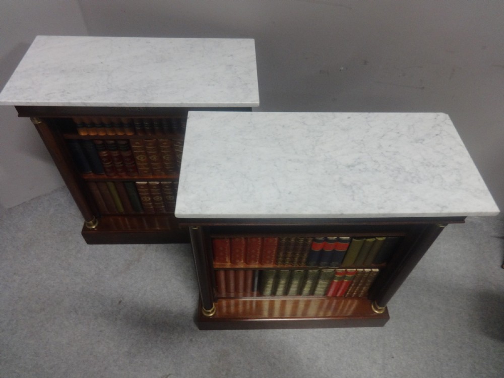Good Pair Mahogany Adjustable Open Bookcases View V