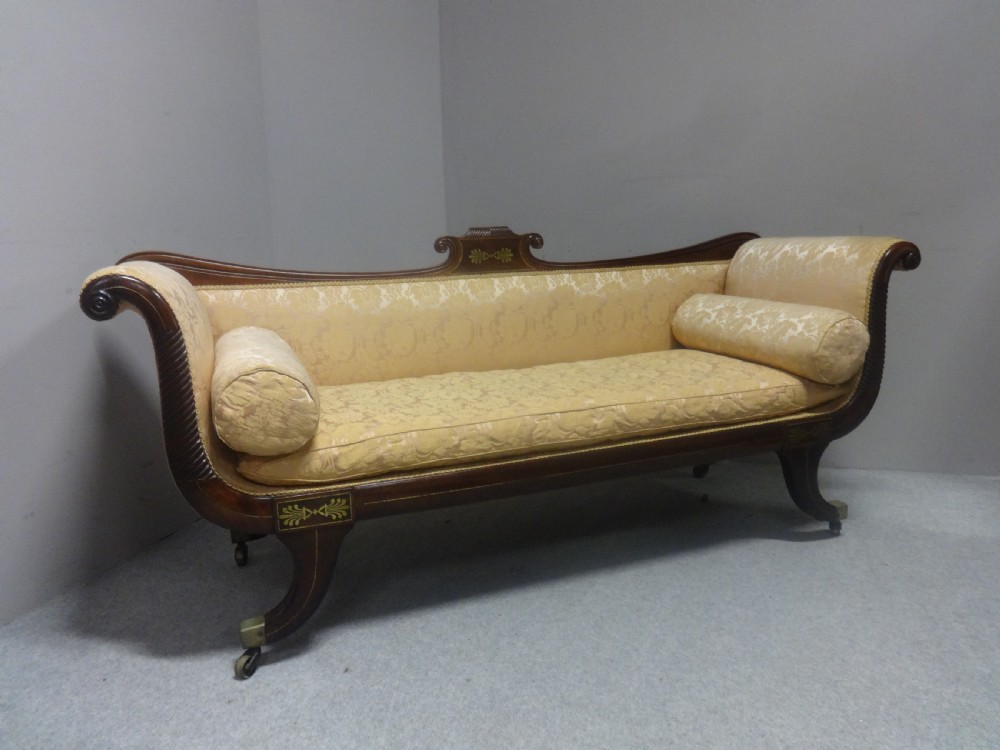Fine Brass Inlaid Regency Couch View II