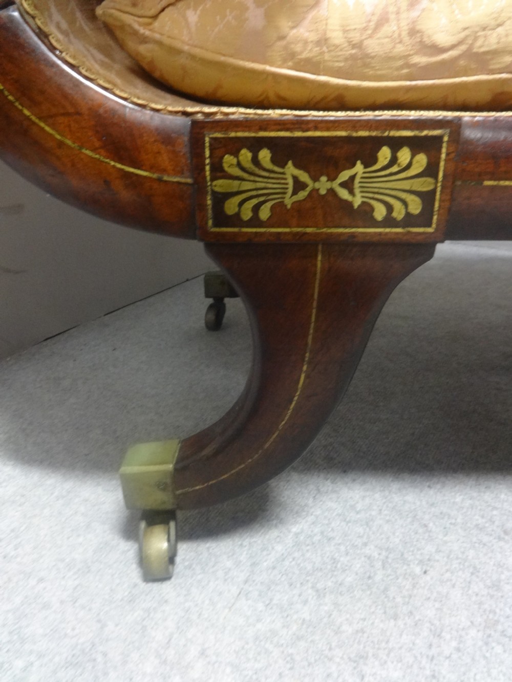 Fine Brass Inlaid Regency Couch View IV
