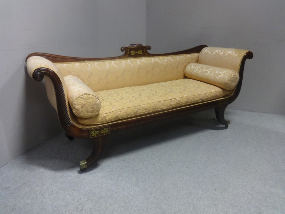 Fine Brass Inlaid Regency Couch View VI