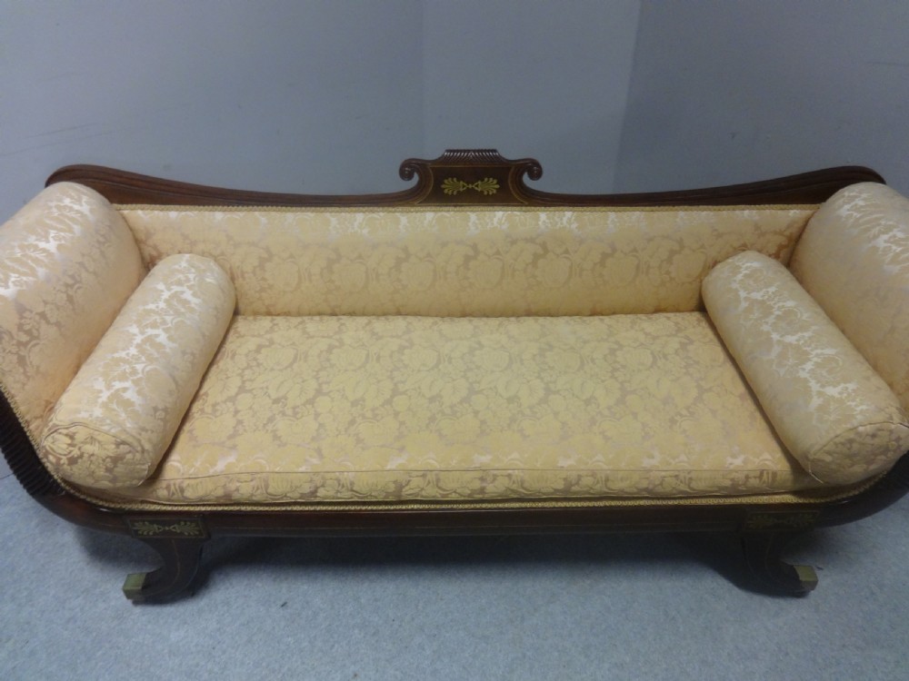 Fine Brass Inlaid Regency Couch View VII