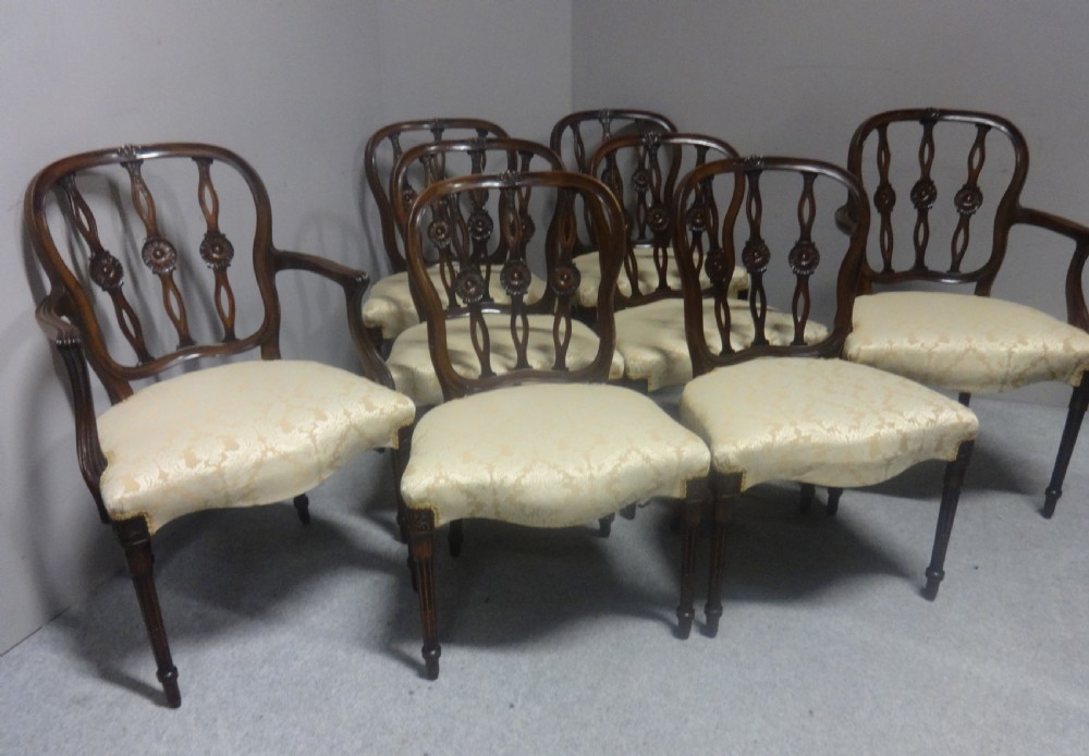 Set Eight Adams Mahogany Dining Chairs