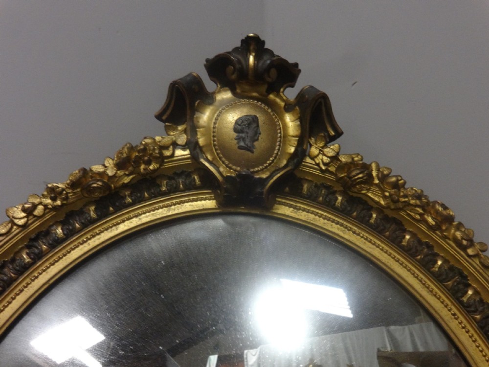 Large French Oval Gilt Mirror c.1860 View III