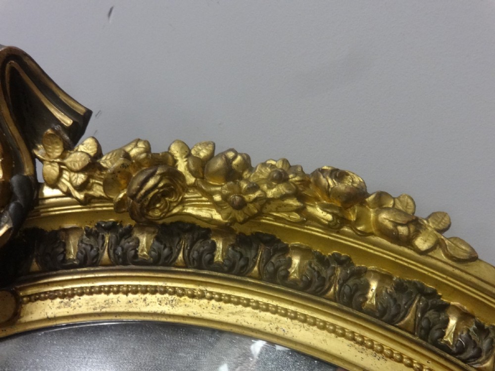 Large French Oval Gilt Mirror c.1860 View IV