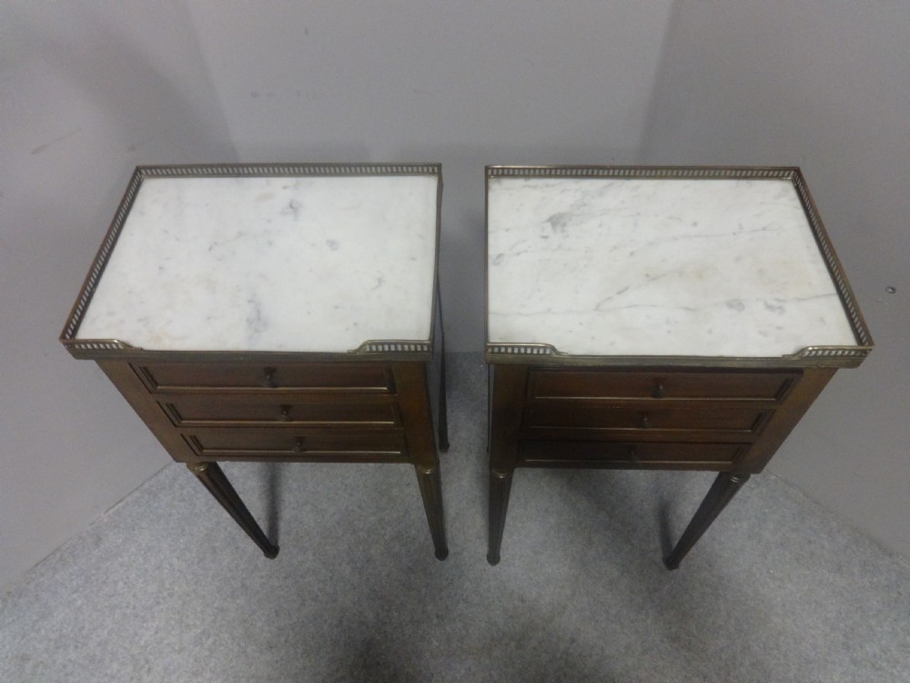 Good Pair French Empire Bedside Chests of Drawers View IV