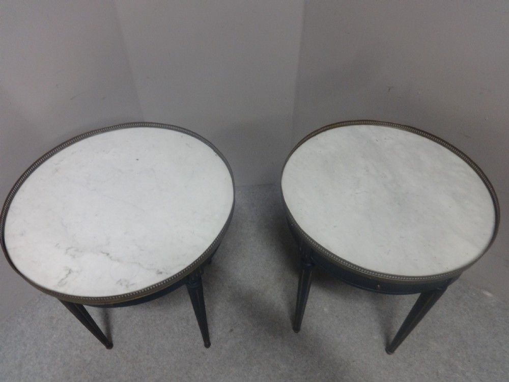 Very Near Pair French Marble Topped Gueridon Tables View IV