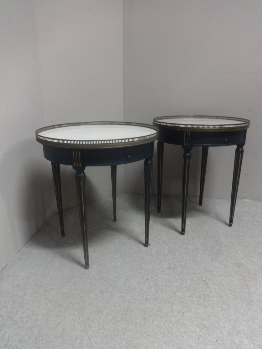 Very Near Pair French Marble Topped Gueridon Tables View XI