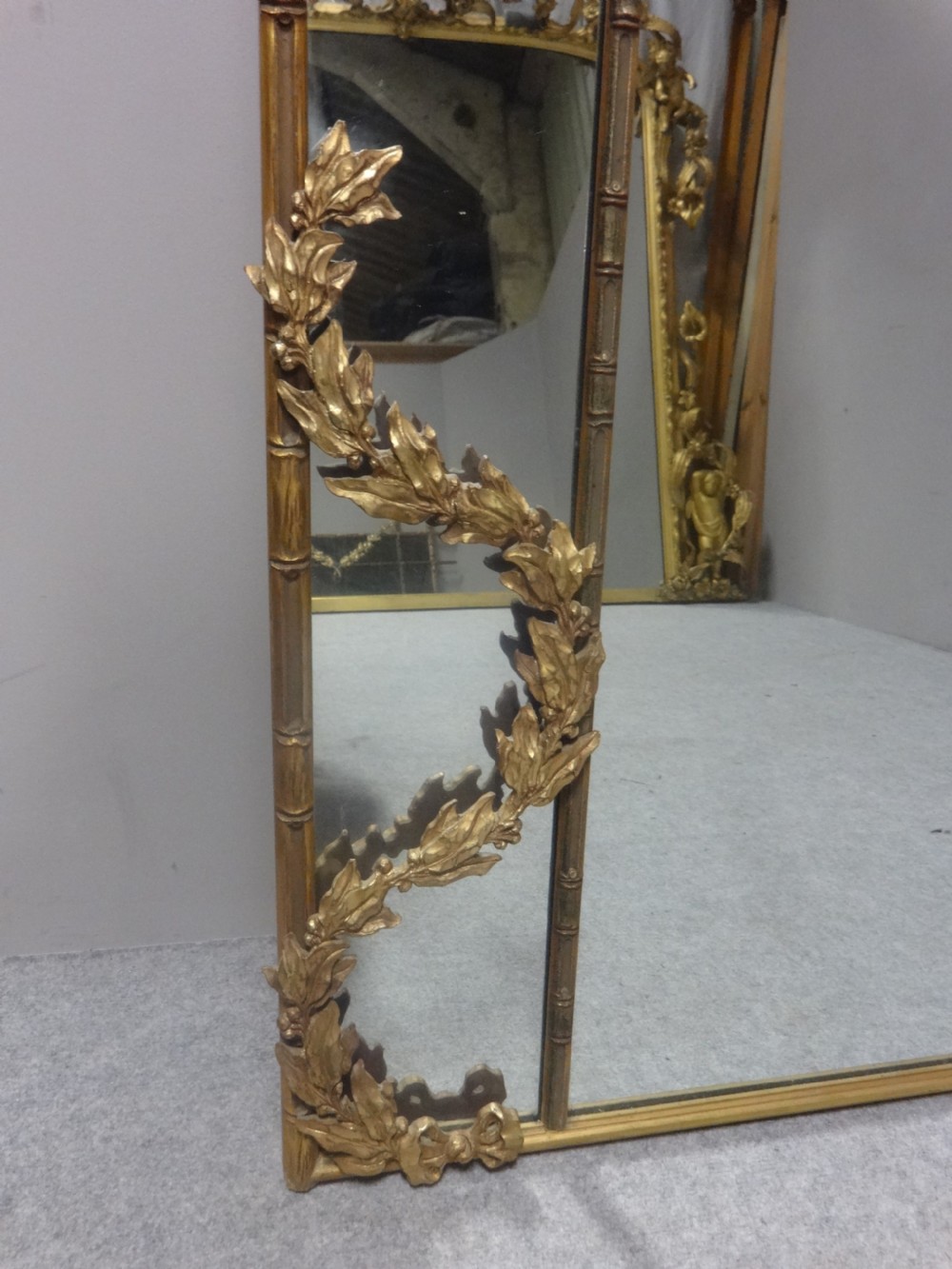 Faux Bamboo Gilt Wall Mirror View V