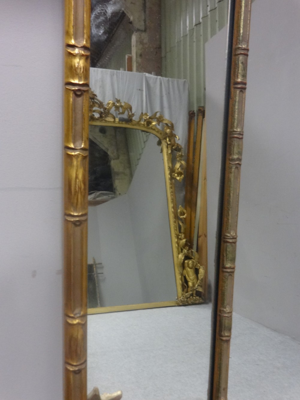 Faux Bamboo Gilt Wall Mirror View VI