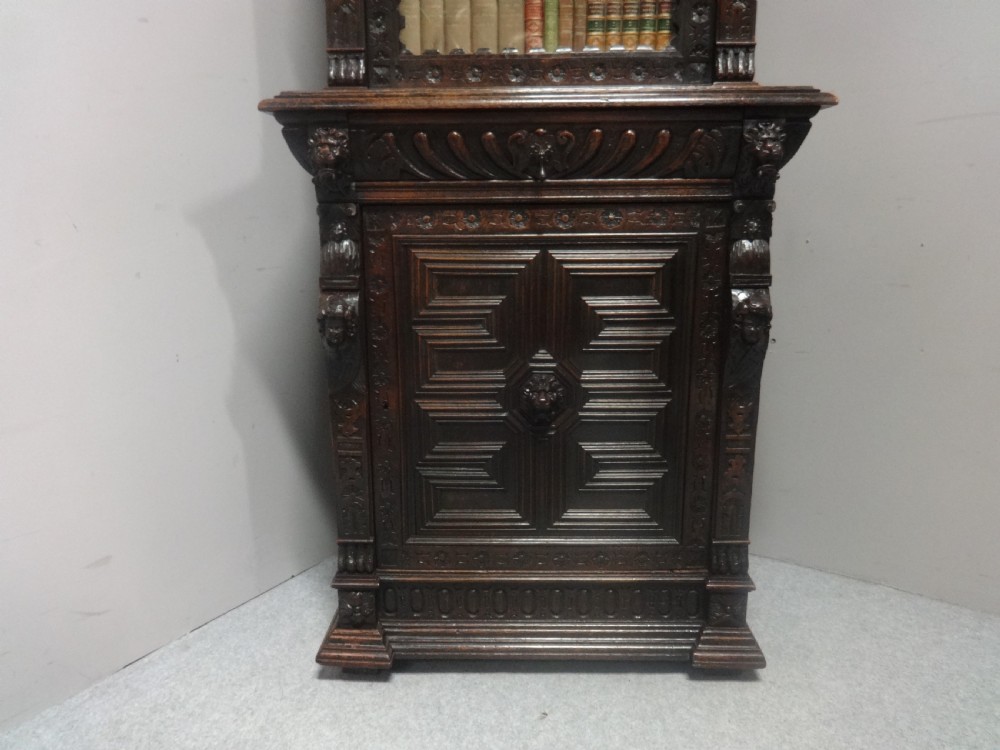 Good Victorian Carved Oak Bookcase  View II