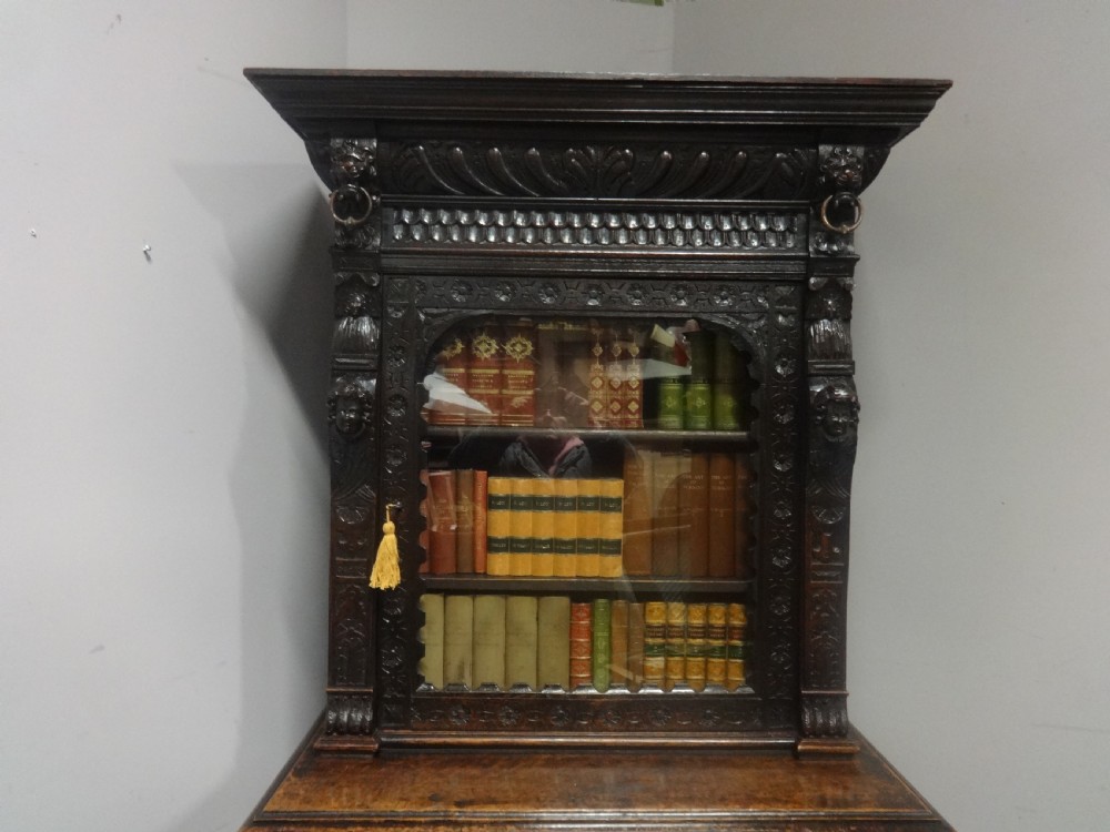 Good Victorian Carved Oak Bookcase  View III