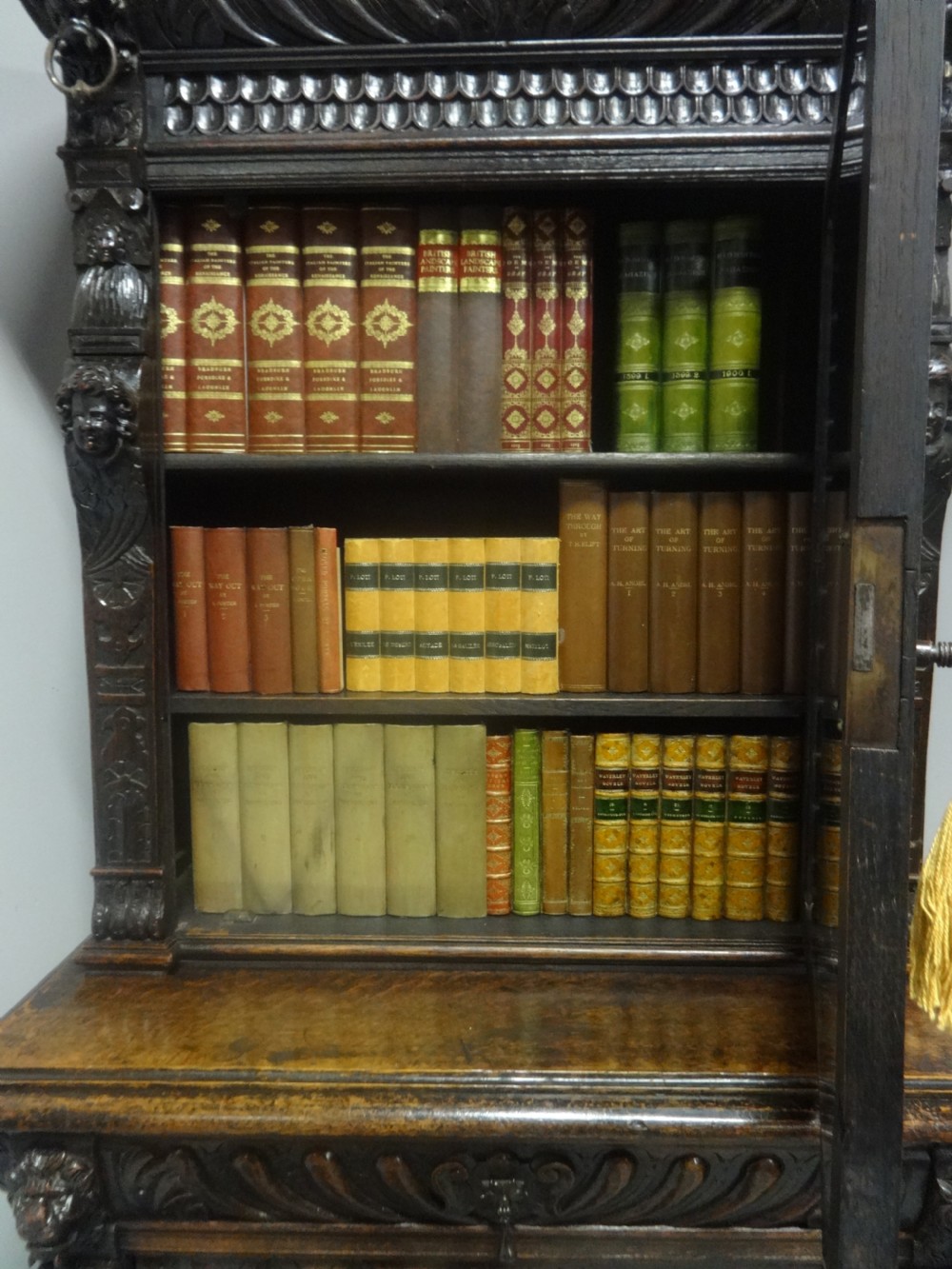 Good Victorian Carved Oak Bookcase  View V