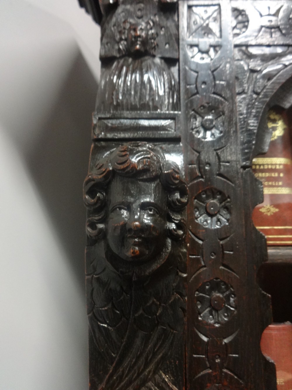Good Victorian Carved Oak Bookcase  View VIII