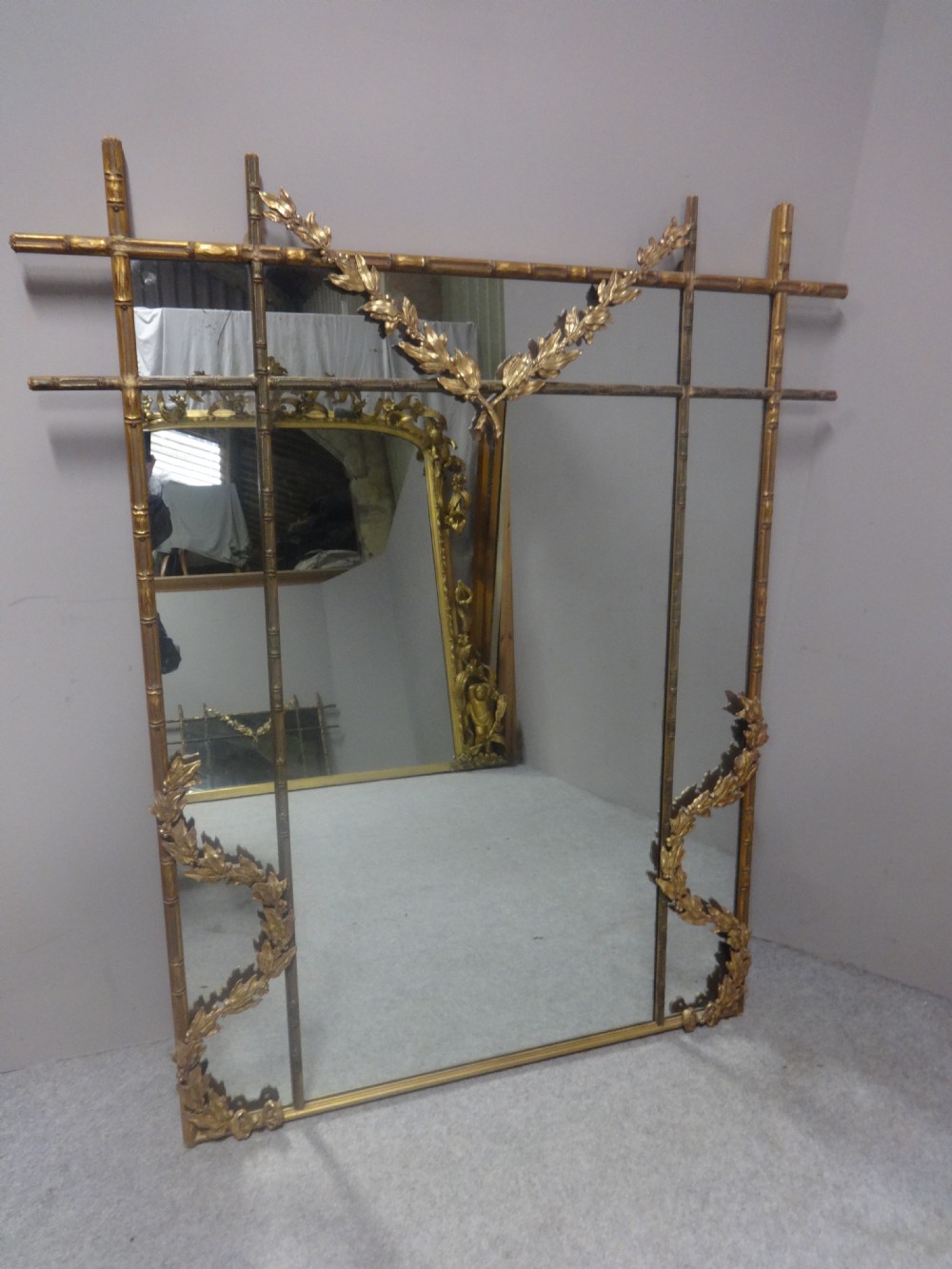 Faux Bamboo Gilt Wall Mirror