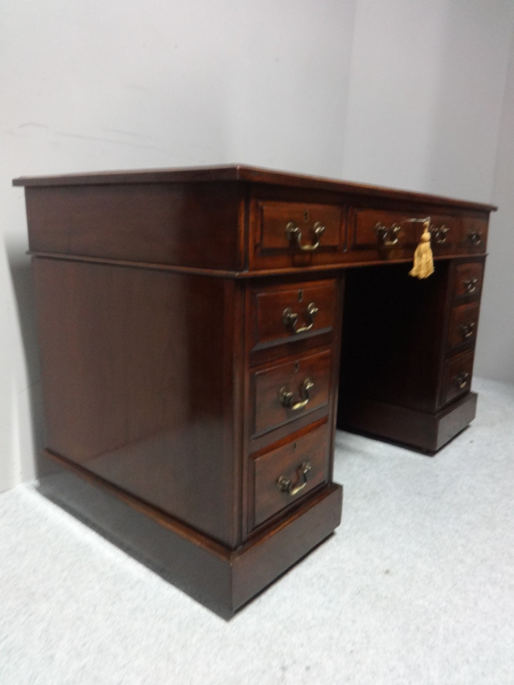 Victorian Walnut Pedestal Desk View IV