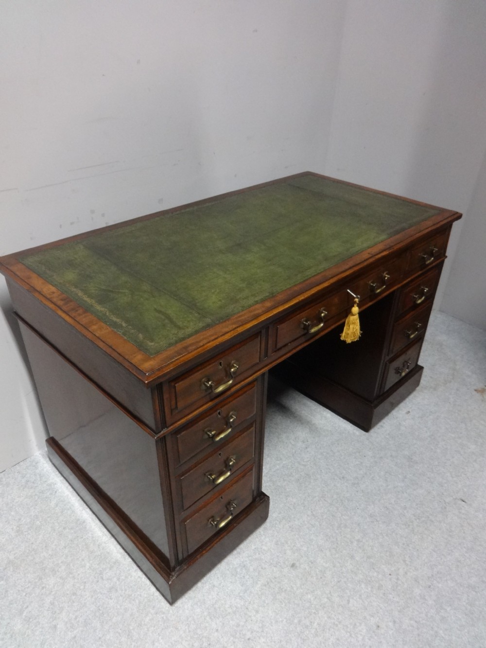 Victorian Walnut Pedestal Desk View IX