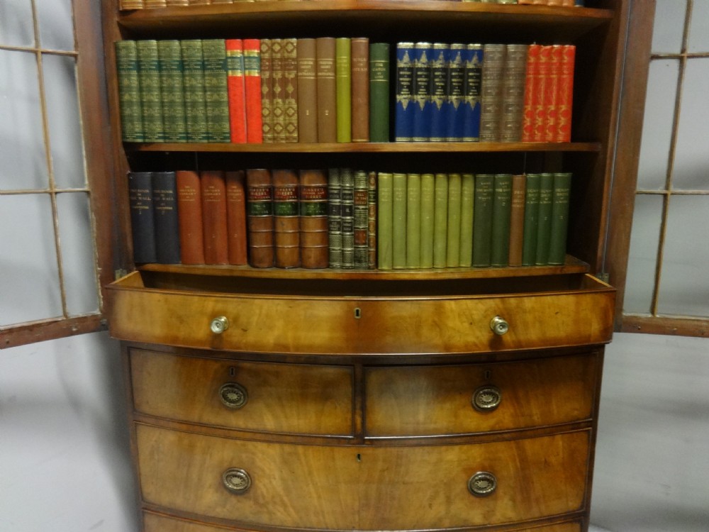 Very Nice Regency Bow Front Bookcase View VI