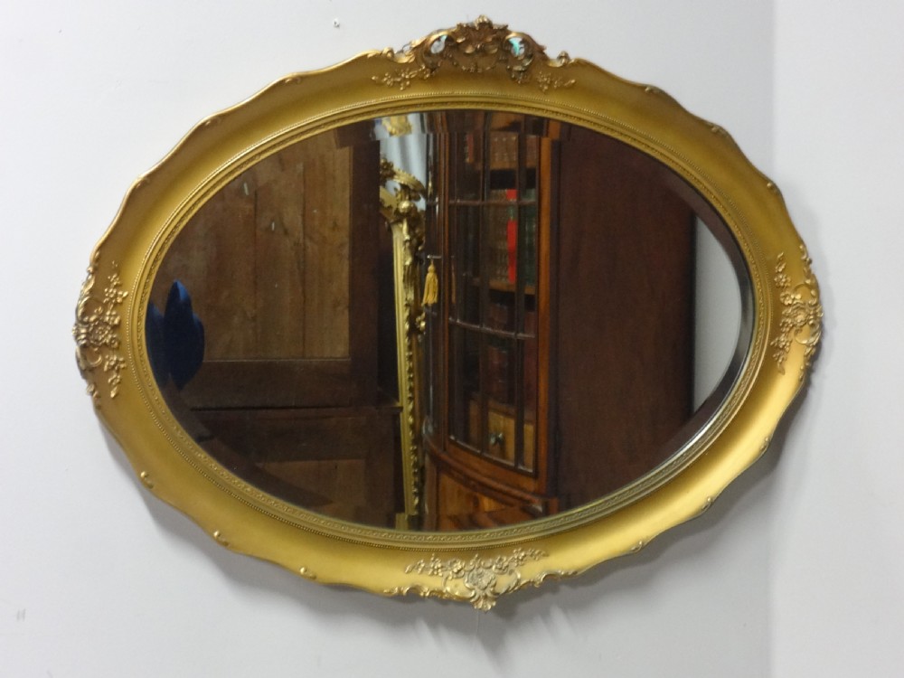 Edwardian Oval Gilt Mirror