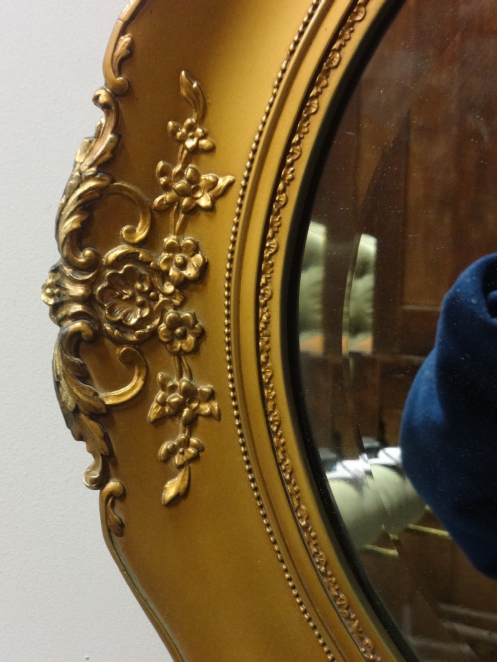 Edwardian Oval Gilt Mirror View IV